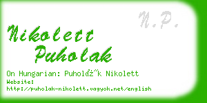 nikolett puholak business card